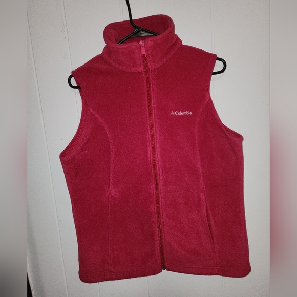 Columbia Red Fleece Vest Jacket - Picture 3 of 11